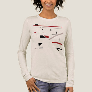Burgundy Black Grey Geometric Abstract MCM Look Tri-Blend Shirt