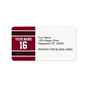 Burgundy Black Wht Team Jersey Custom Number Name Label