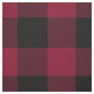 Burgundy Black XXL Buffalo Check Plaid Tartan Fabric