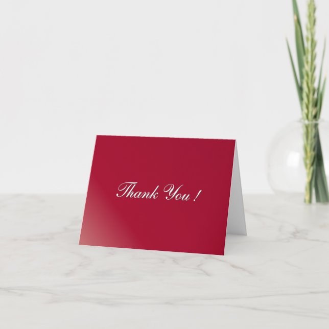 Burgundy Blank Inside Thank You Card (Front)