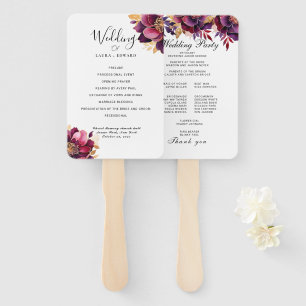 Burgundy Bliss: Elegant Floral Vine Pattern in Win Hand Fan