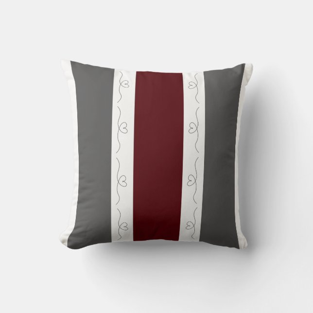 Burgundy Blizzard Love Cushion (Front)