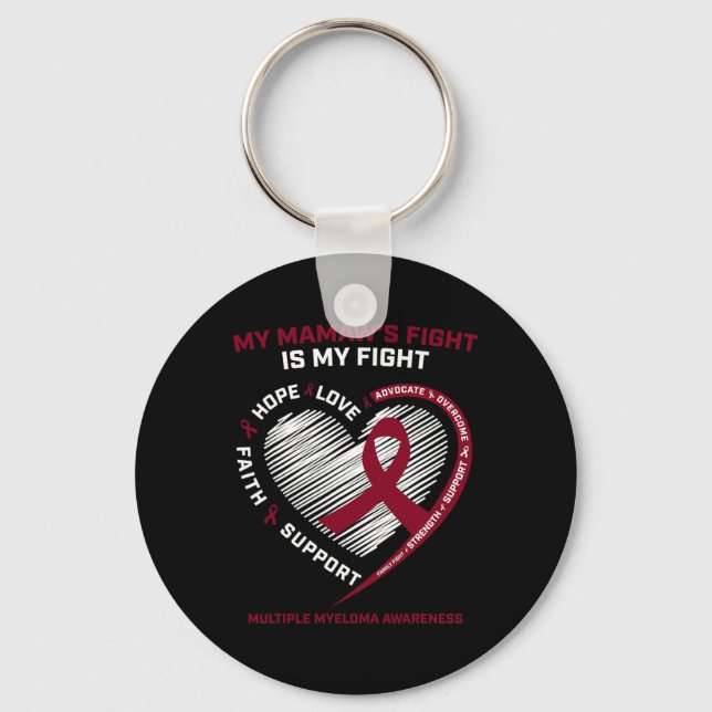 Burgundy Blood Cancer Mamaw Fight Multiple Myeloma Key Ring (Front)