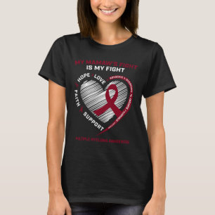 Burgundy Blood Cancer Mamaw Fight Multiple Myeloma T-Shirt