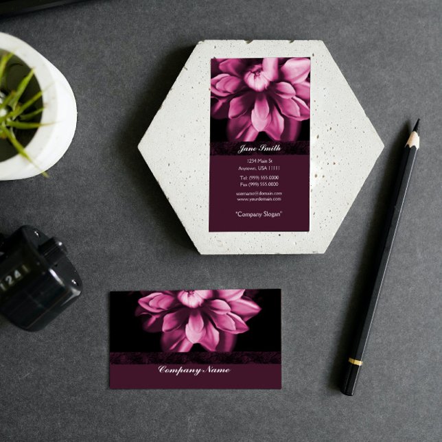 Burgundy Bloom Business Card (Burgundy Bloom Business Card)