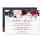 Burgundy Bloom Floral Navy Blue Bridal Shower
