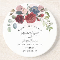 Burgundy Bloom Rustic Floral Save The Date