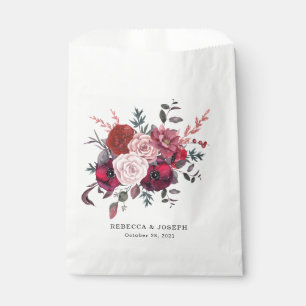 Burgundy Bloom Wedding Favour Bags