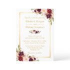 Burgundy Blush Bloom Floral Gold Frame Wedding