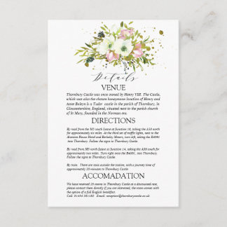 Burgundy & Blush bouquet Wedding Details Enclosure Card