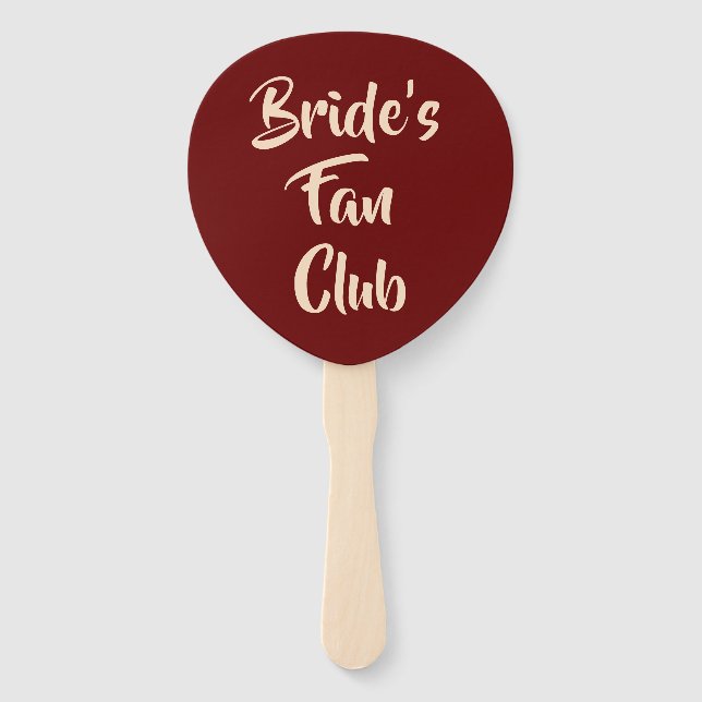 Burgundy Blush Bride's Fan Club Bridesmaid Name (Front)