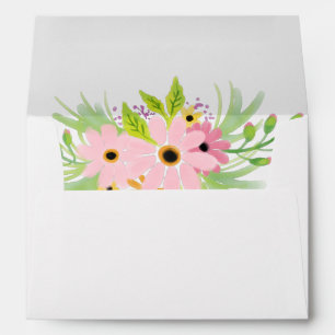 Burgundy Blush Chic Floral & Return Address Envelope