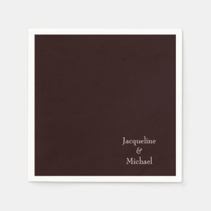 Burgundy Blush Custom Couple Names Wedding  Napkin
