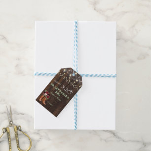 Burgundy Blush Floral Cowboy Boots After I DO BBQ Gift Tags