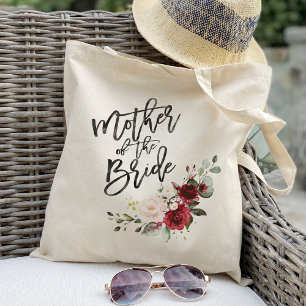 Burgundy Blush floral mother of the bride Tote Bag