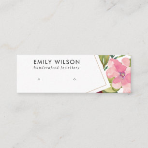 BURGUNDY BLUSH FLORAL STUD EARRING DISPLAY CARD