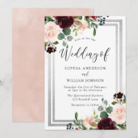Burgundy Blush Flowers & Silver Spring Wedding