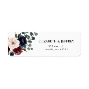 Burgundy Blush Navy Greenery Floral Wedding