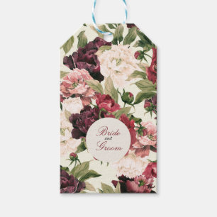 Burgundy & Blush Peony Bouquet Gift Tags