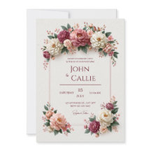 Burgundy Blush Peony Garden Frame Wedding