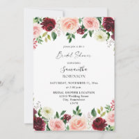 Burgundy & Blush Pink 4 Floral Bridal Shower 2