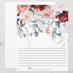Burgundy Blush Pink Floral Bride Recipe