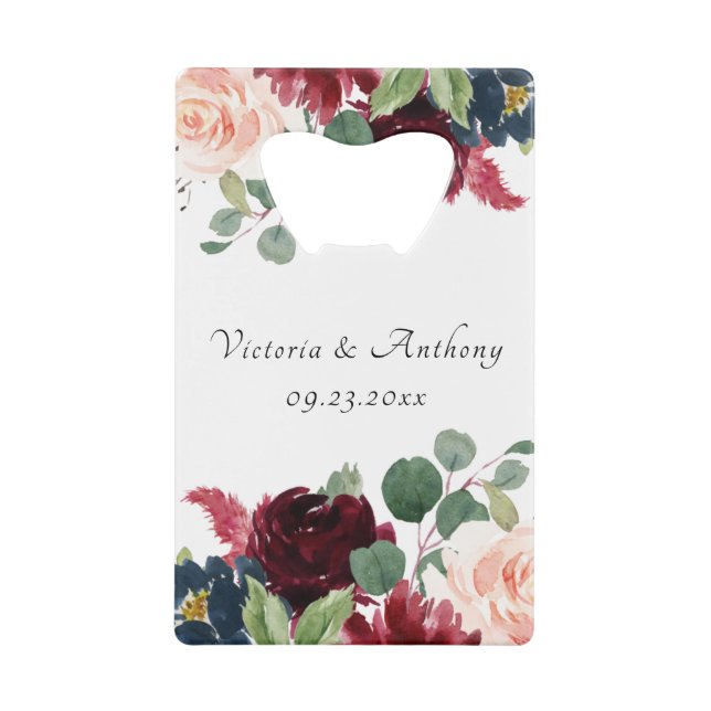 Burgundy Blush Pink Floral Elegant Script Wedding (Front)