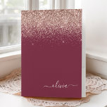 Burgundy  Blush Pink Glitter Script Monogram Girly Pocket Folder<br><div class="desc">Rose Gold - Blush Pink and Burgundy Sparkle Glitter Script Monogram Name Pocket Folder. This makes the perfect sweet 16 birthday,  wedding,  bridal shower,  anniversary,  baby shower or bachelorette party gift for someone that loves glam luxury and chic styles.</div>
