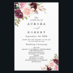 Burgundy Blush Pink Gold Floral Wedding Programs<br><div class="desc">Design features elegant watercolor swag wreaths in shades of burgundy red, Marsala, light blush pink, peach, and more over greenery elements of eucalyptus and vintage gold leaves. You can move, add, delete text under the customise tools if you would prefer to make your own text template with this graphic design...</div>
