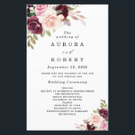 Burgundy Blush Pink Gold Floral Wedding Programs<br><div class="desc">Design features elegant watercolor swag wreaths in shades of burgundy red, Marsala, light blush pink, peach, and more over greenery elements of eucalyptus and vintage gold leaves. You can move, add, delete text under the customise tools if you would prefer to make your own text template with this graphic design...</div>
