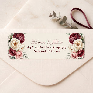 Burgundy Blush Pink Watercolor Floral Wedding