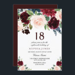 Burgundy Boho Watercolor Blush 18th Birthday Party Invitation<br><div class="desc">Burgundy Boho Watercolor Blush 18th Birthday Party Invitation

See matching collection in Niche and Nest Store

We also have plenty of other Invitation and collections.</div>
