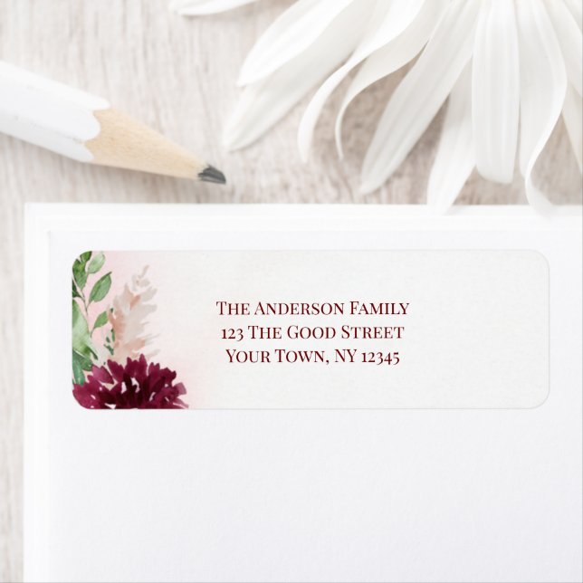 Burgundy Boho Watercolor Floral (Insitu)