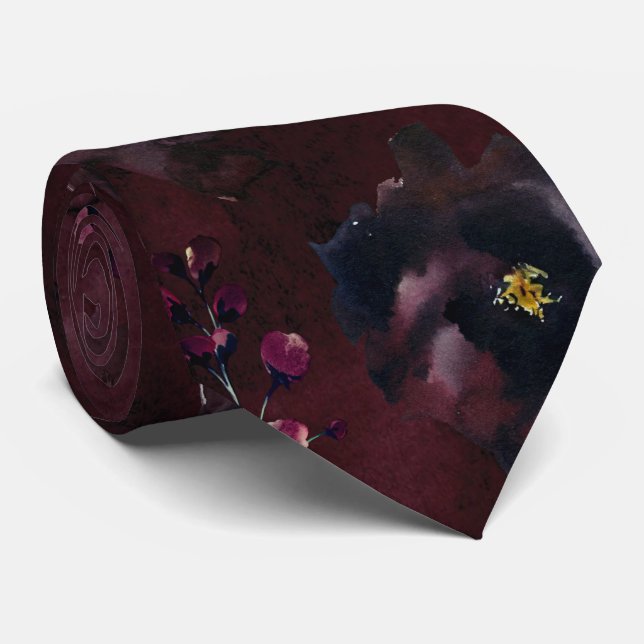 Burgundy Bordeaux Elegant Wedding Neck Tie (Rolled)