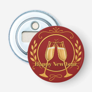 Burgundy Bottle Opener - Happy New Year