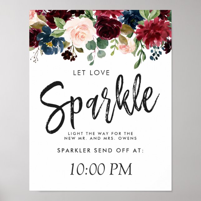 Burgundy Bouquet | Let Love Sparkle Poster (Front)