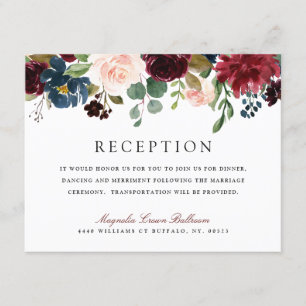 Burgundy Bouquet Reception Invitation