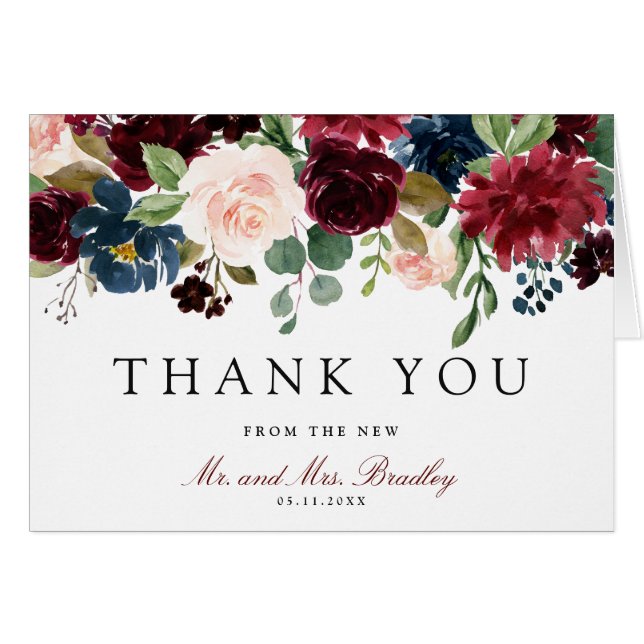 Burgundy Bouquet | Thank You (Front Horizontal)
