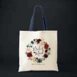 Burgundy Bouquet Wreath | Bridesmaid Tote Bag<br><div class="desc">Burgundy Bouquet Wreath bridesmaid tote bags for the special women by your side on your special day.</div>