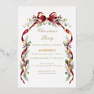Burgundy Bow Garland Christmas Party