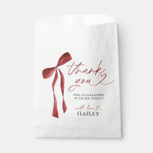 Burgundy Bow She's Tying the Knot Bridal Shower Favour Bags