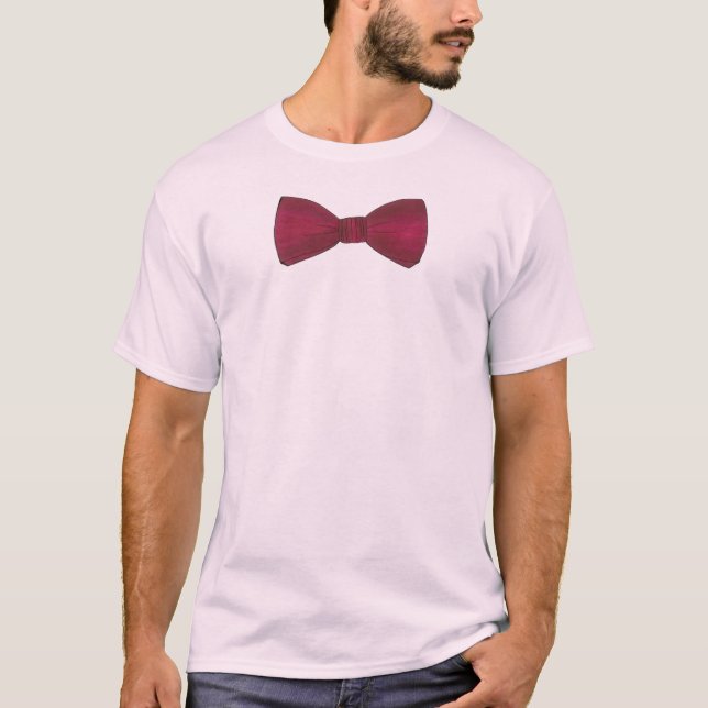 Burgundy Bow Tie Prom Wedding Formal Bowtie Tee (Front)