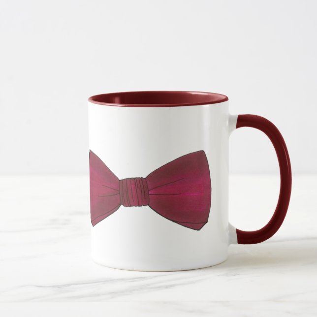 Burgundy Bow Tie Wedding Prom Bachelor Party Mug (Right)