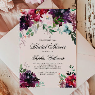 Burgundy Bridal Shower Invitation