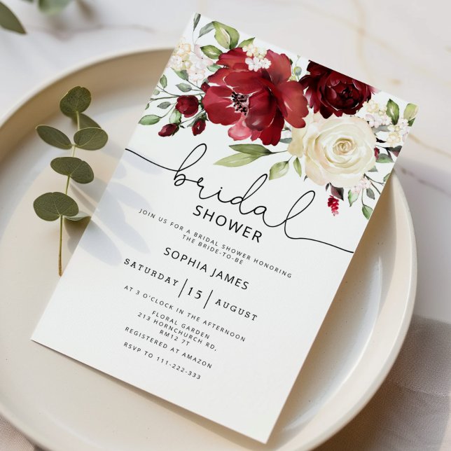 Burgundy Bridal shower  Invitation (Creator Uploaded)