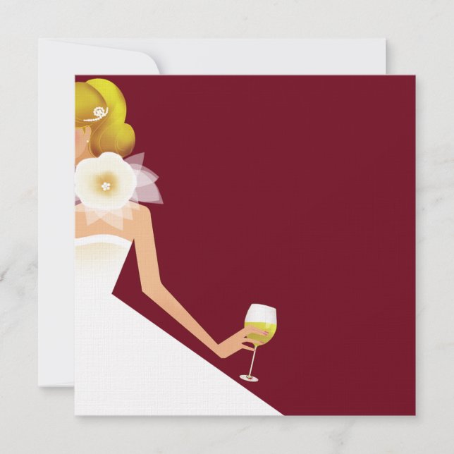 Burgundy bridal shower invitattion invitation (Front)