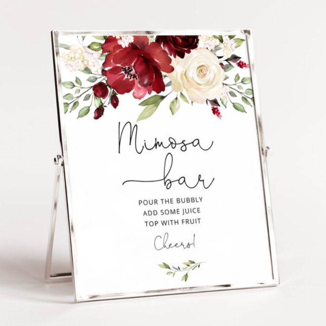 Burgundy bridal shower Mimosa bar Poster (Creator Uploaded)