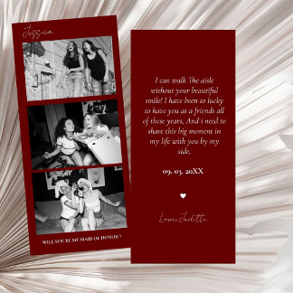 Burgundy Bridesmaids Proposal Strip Photo Booth Save The Date