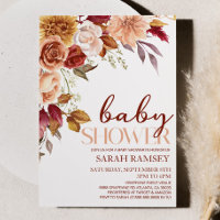 Burgundy Brown Flowers Floral Flowers Baby Shower