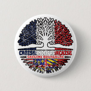 Burgundy Burgundian French France Tree Roots Flag 6 Cm Round Badge